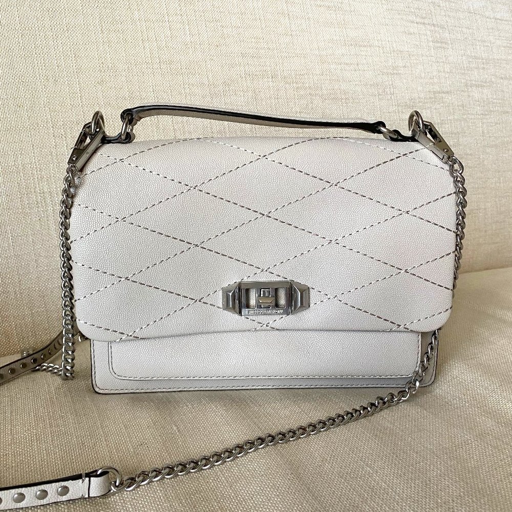 Unique Find! Rebecca Minkoff gray leather crossbody/top handle bag